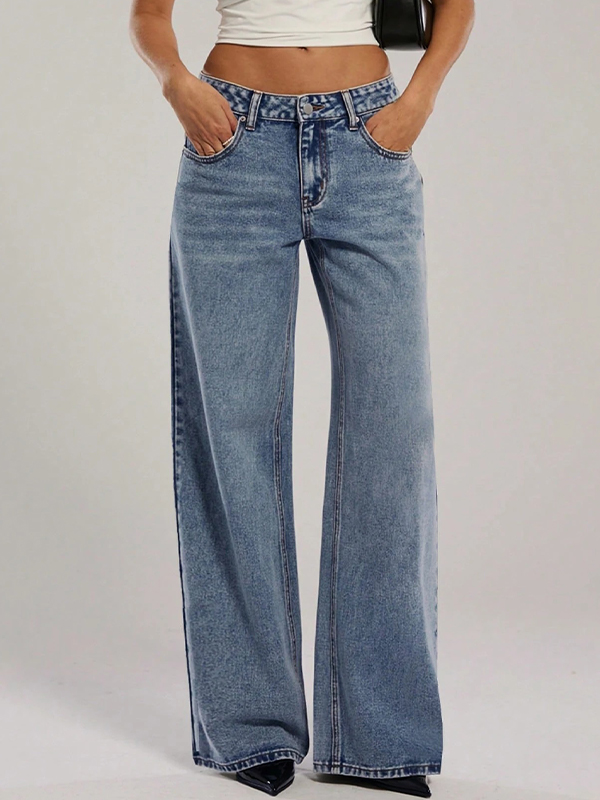 EMMIOL Vaqueros boyfriend de tiro bajo estilo vintage americano