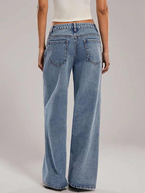 EMMIOL Vaqueros boyfriend de tiro bajo estilo vintage americano