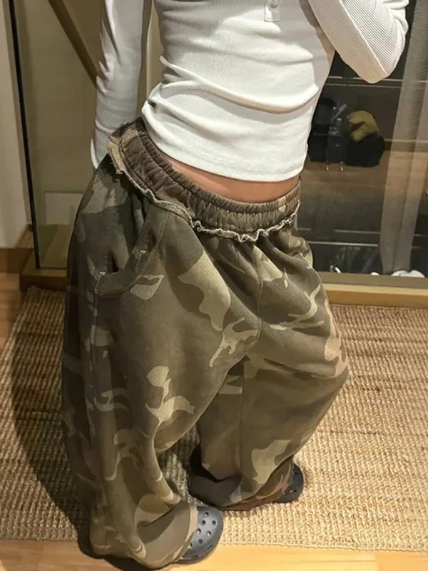 EMMIOL Pantaloni della tuta larghi mimetici American Hot Chick