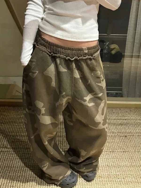 EMMIOL Pantaloni della tuta larghi mimetici American Hot Chick