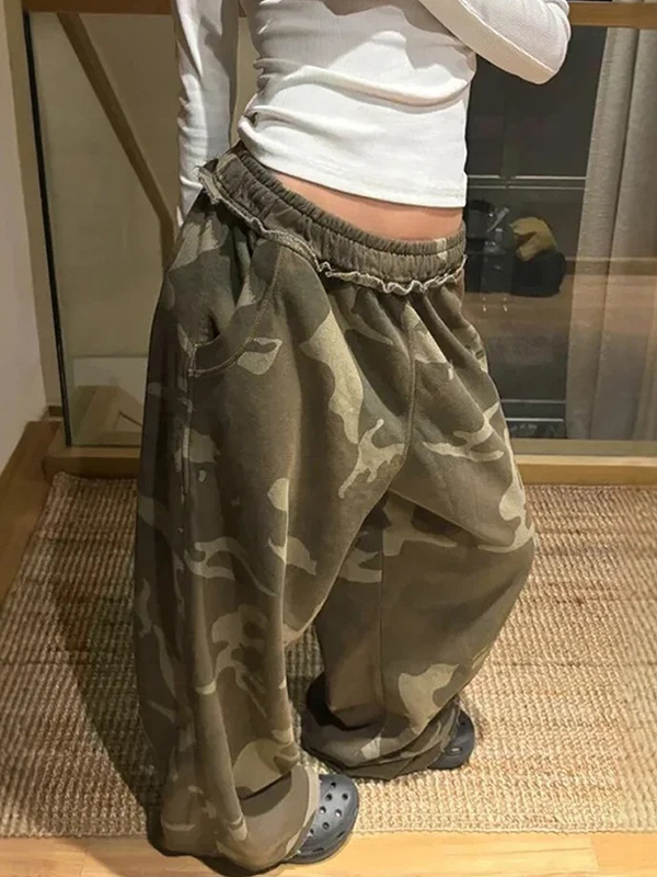 EMMIOL Pantaloni della tuta larghi mimetici American Hot Chick