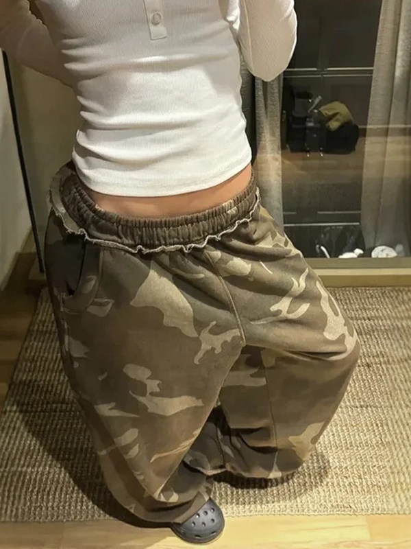 EMMIOL Pantaloni della tuta larghi mimetici American Hot Chick