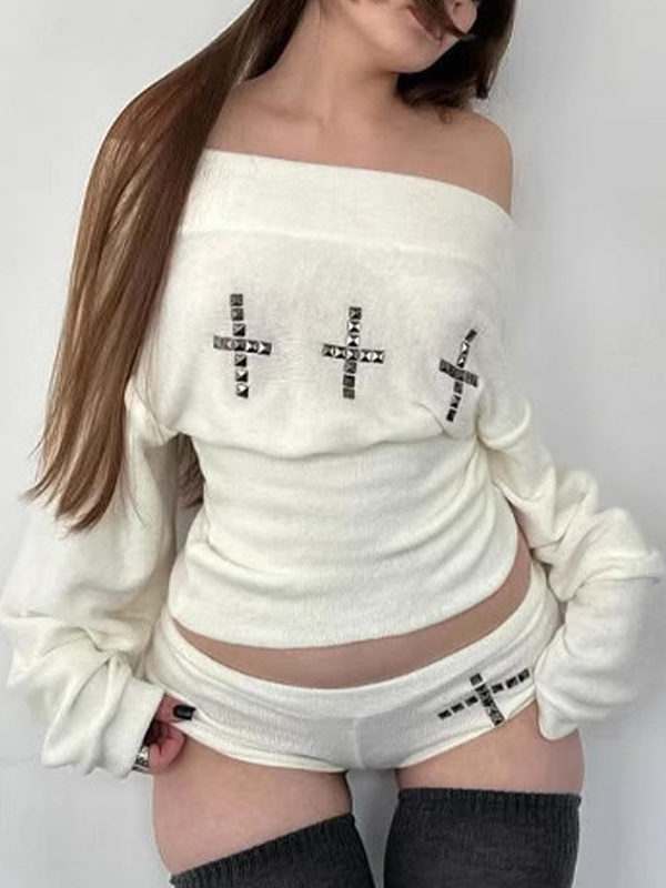 EMMIOL Remaches decorativos 3D de manga larga