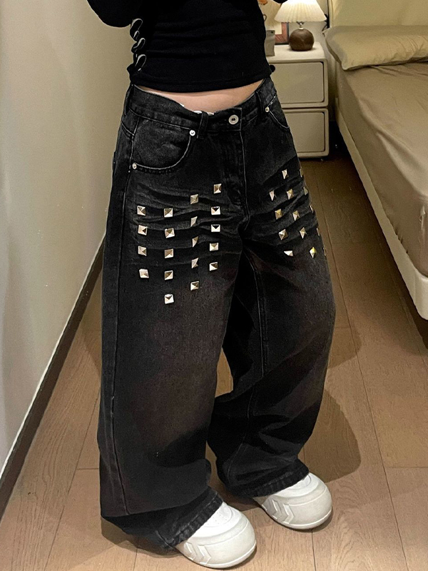 EMMIOL Vaqueros holgados Rivetpunk