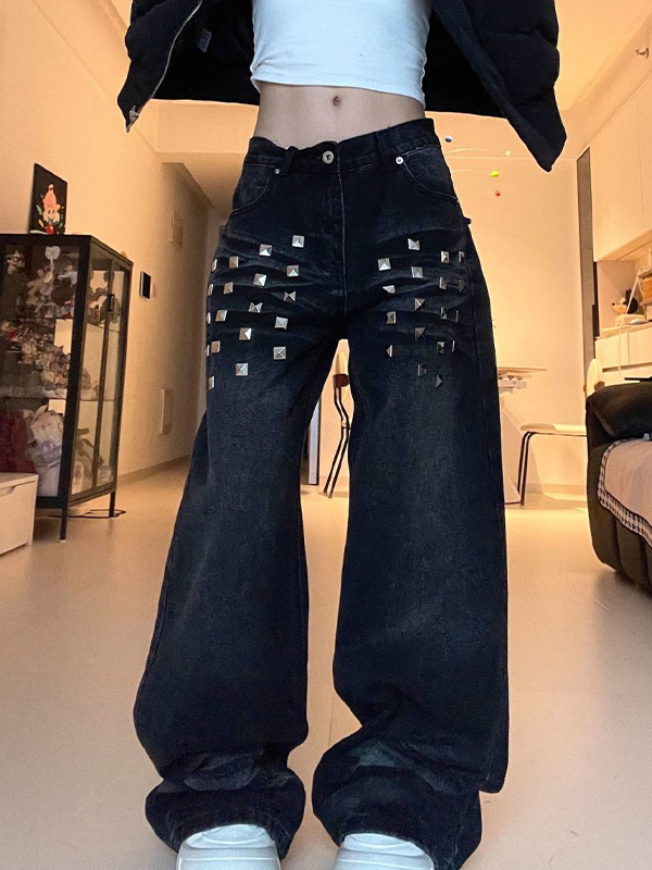 EMMIOL Vaqueros holgados Rivetpunk