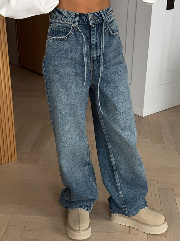 EMMIOL Vaqueros boyfriend holgados de pierna ancha