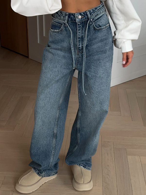 EMMIOL Vaqueros boyfriend holgados de pierna ancha