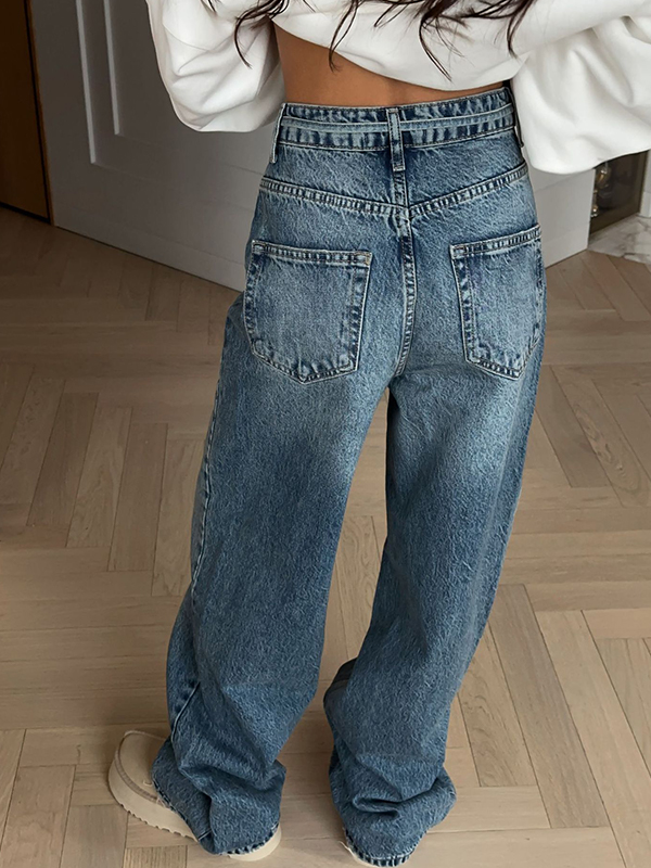 EMMIOL Vaqueros boyfriend holgados de pierna ancha