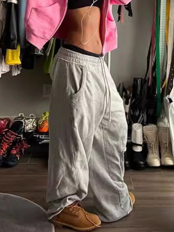 EMMIOL Pantaloni della tuta larghi casual grigi