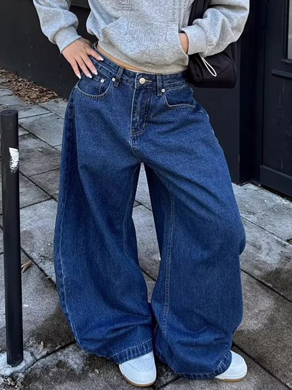 EMMIOL Vaqueros boyfriend holgados de pierna ancha