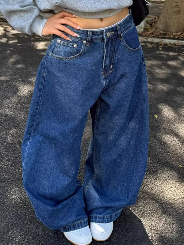 EMMIOL Vaqueros boyfriend holgados de pierna ancha