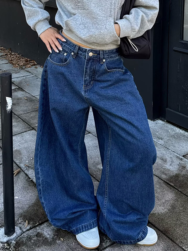 EMMIOL Vaqueros boyfriend holgados de pierna ancha