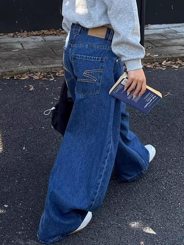 EMMIOL Vaqueros boyfriend holgados de pierna ancha