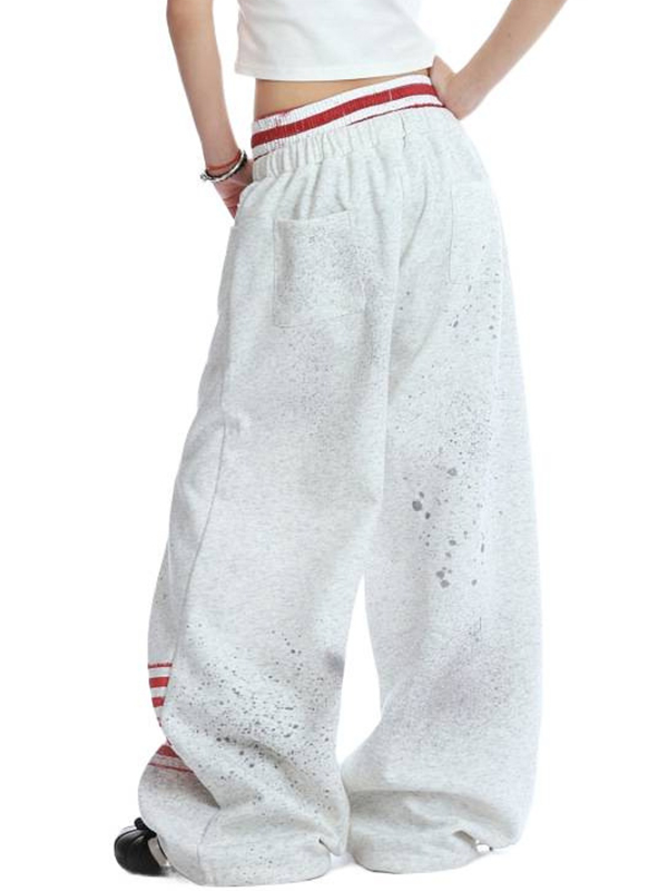 EMMIOL Pantaloni della tuta larghi con stampa di bandiere