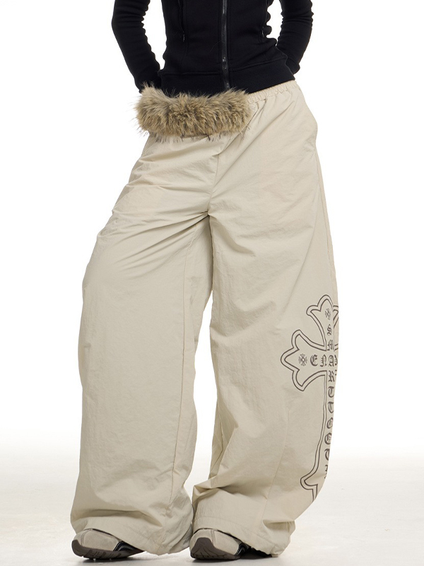 EMMIOL Pantalones deportivos vintage americanos con diamantes de imitación en forma de cruz