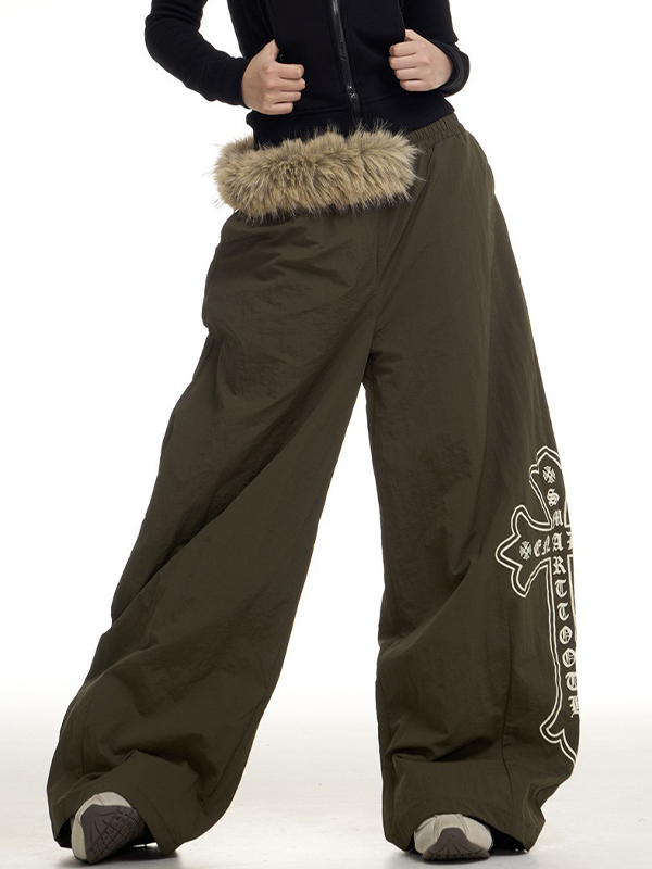 EMMIOL Pantalones deportivos vintage americanos con diamantes de imitación en forma de cruz