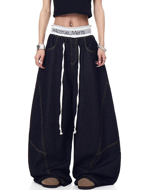 EMMIOL Vaqueros holgados con bloqueo de color retro