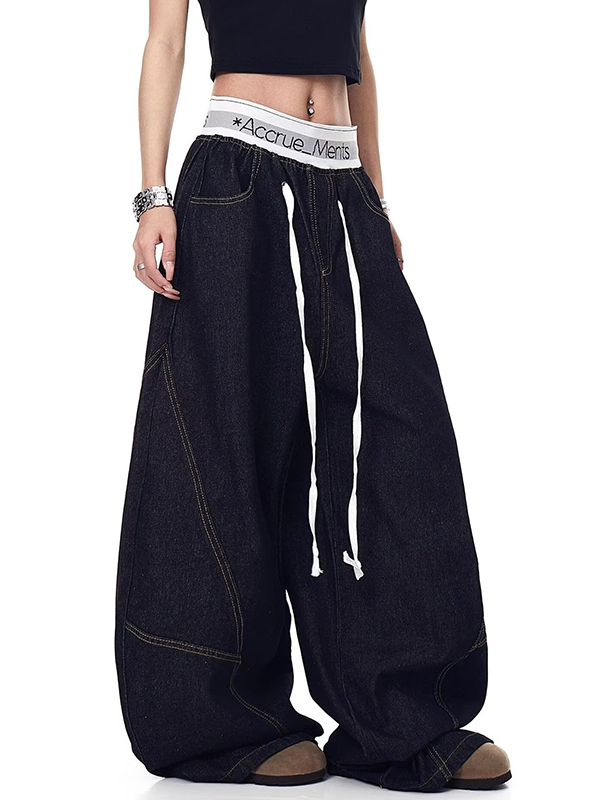 EMMIOL Vaqueros holgados con bloqueo de color retro