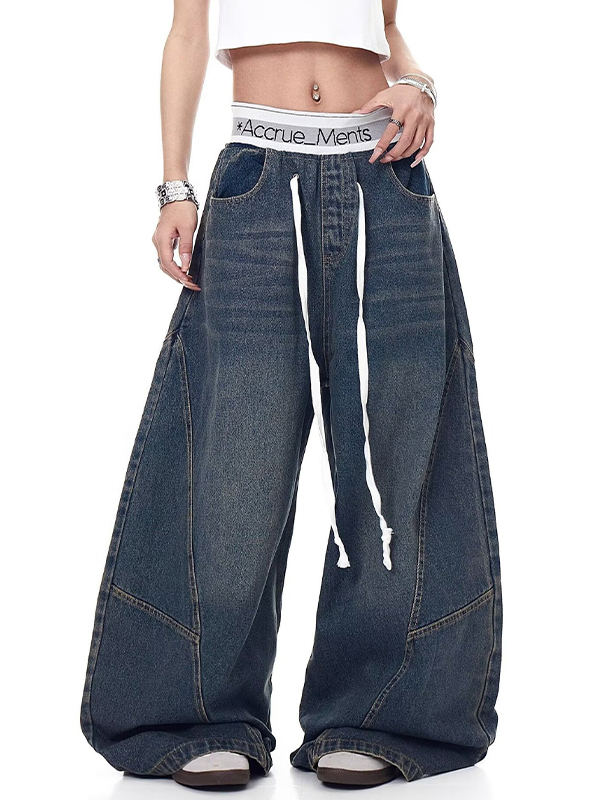 EMMIOL Vaqueros holgados con bloqueo de color retro