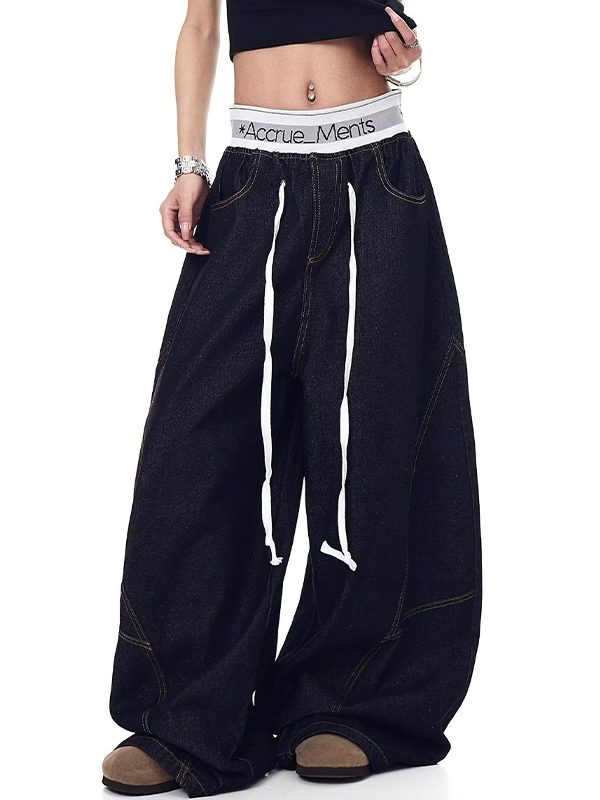 EMMIOL Vaqueros holgados con bloqueo de color retro