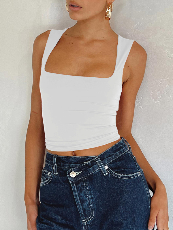 EMMIOL Tanktop mit eckigem Ausschnitt und schmaler Passform