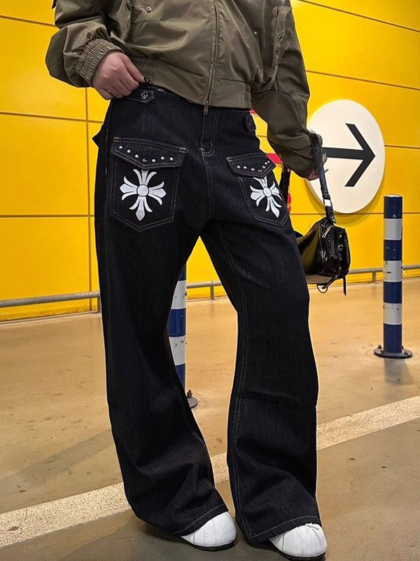 EMMIOL Vaqueros holgados cruzados estilo retro Hot Chick