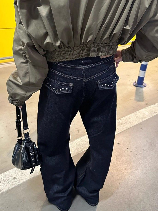 EMMIOL Vaqueros holgados cruzados estilo retro Hot Chick