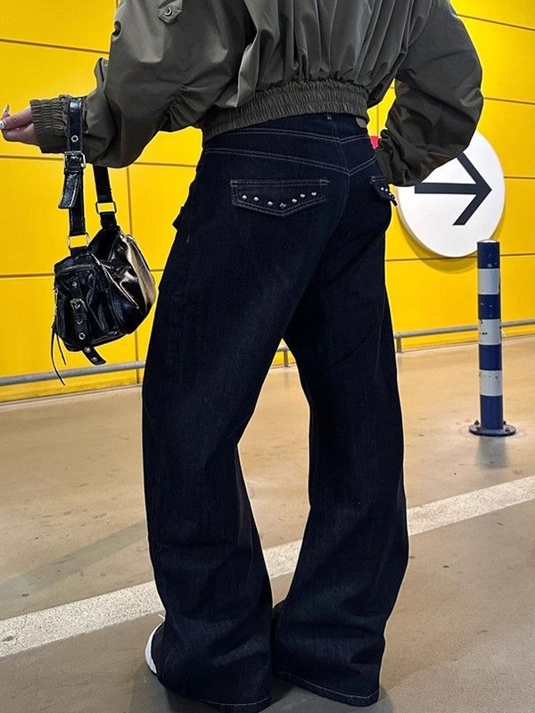 EMMIOL Vaqueros holgados cruzados estilo retro Hot Chick