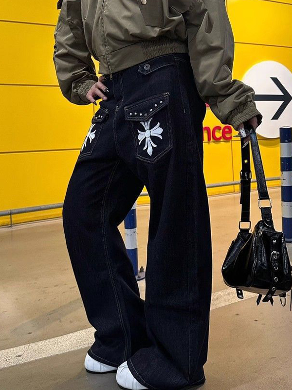 EMMIOL Vaqueros holgados cruzados estilo retro Hot Chick