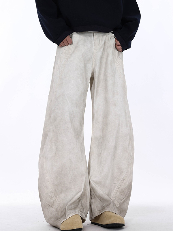 EMMIOL Vaqueros holgados de lavado blanco de alta resistencia