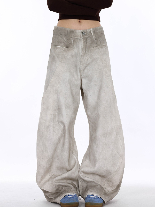 EMMIOL Vaqueros holgados de lavado blanco de alta resistencia