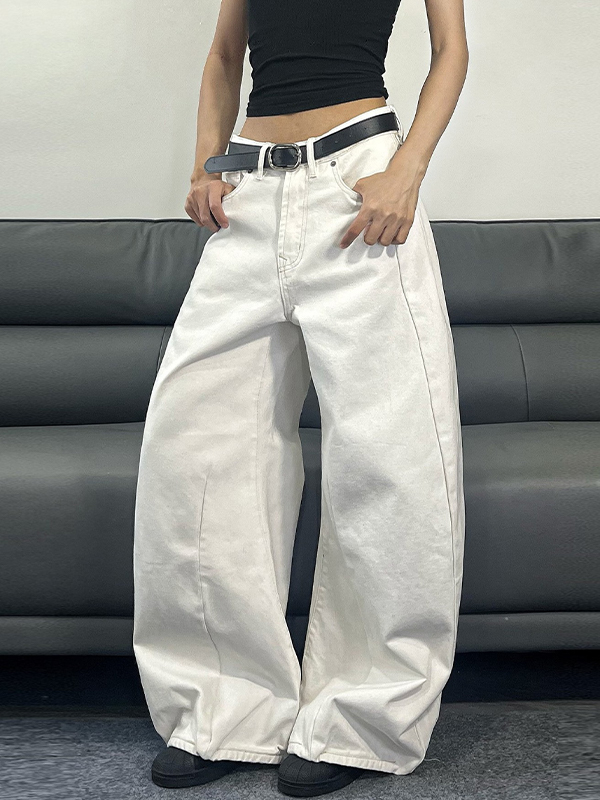 EMMIOL Vaqueros holgados con diseño minimalista sin costuras