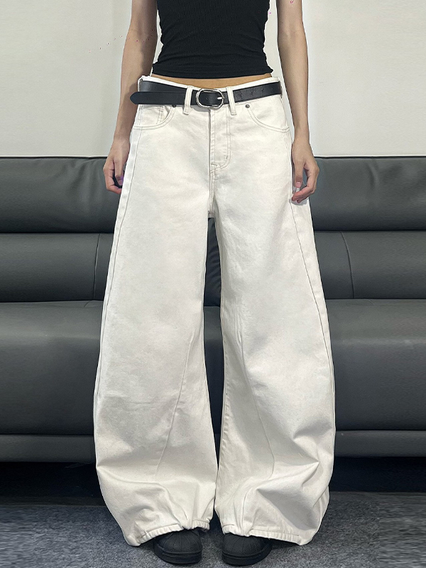 EMMIOL Vaqueros holgados con diseño minimalista sin costuras