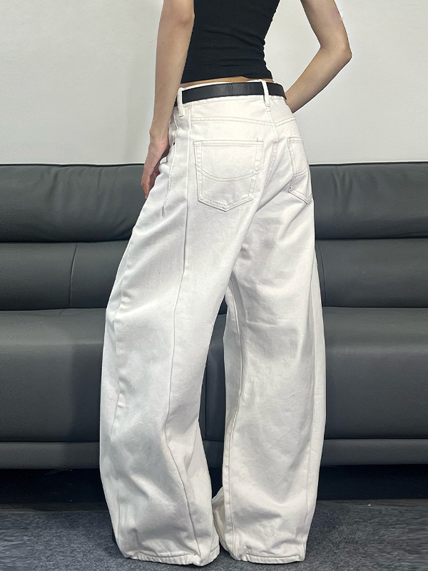 EMMIOL Vaqueros holgados con diseño minimalista sin costuras