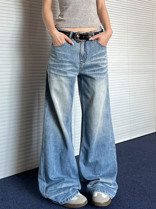 EMMIOL Retro Cat Whisker Wash Boyfriend Jeans