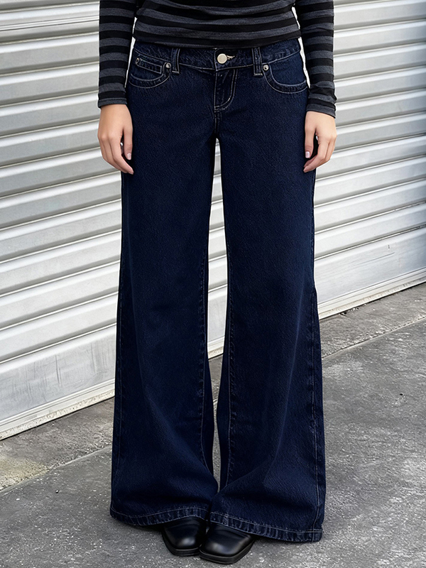 EMMIOL Slim-Fit Low-Rise Straight-Leg Boyfriend Jeans