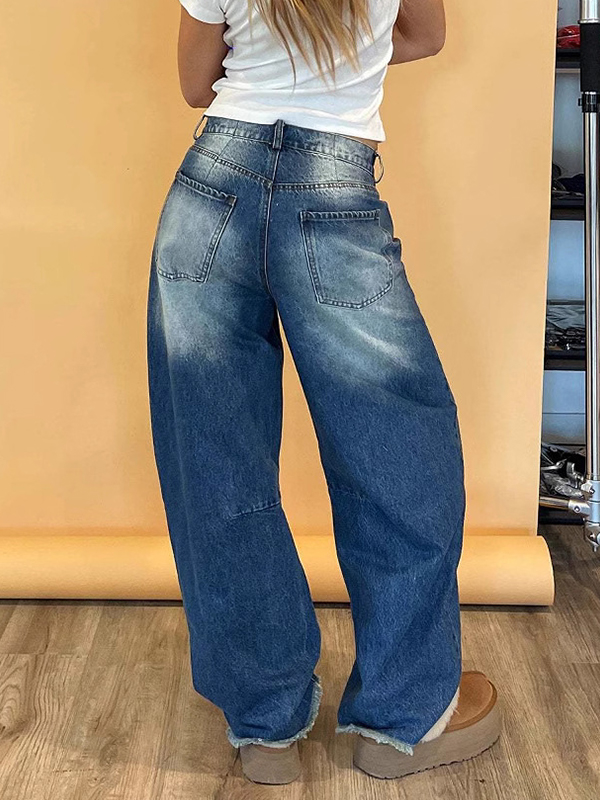EMMIOL High-Waisted Wide-Leg Boyfriend Jeans
