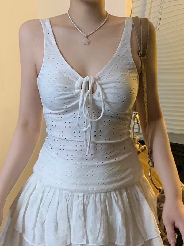 EMMIOL Rotes Tanktop aus strukturiertem Stoff