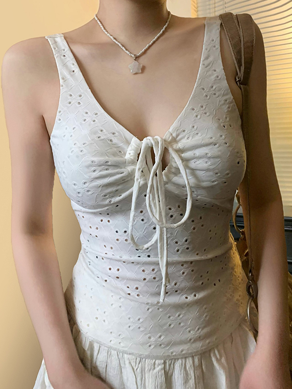 EMMIOL Rotes Tanktop aus strukturiertem Stoff