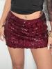 EMMIOL Red Sequins Mini Skirt