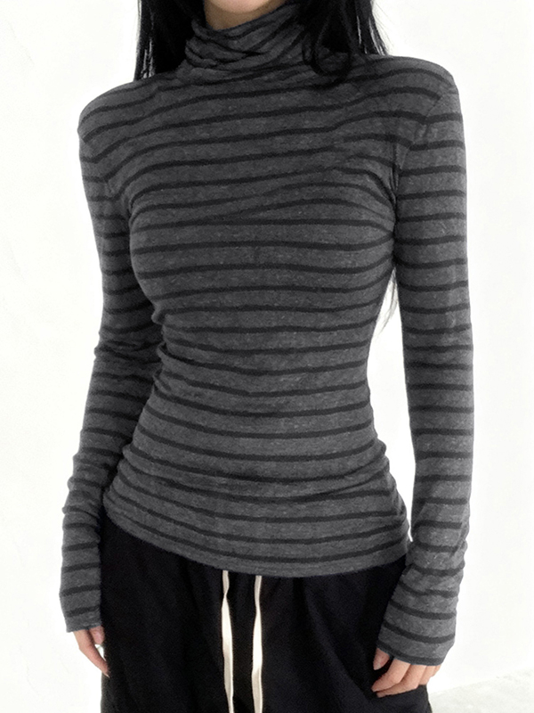 EMMIOL Langarmshirt mit lässigen Streifen im Retro-Stil