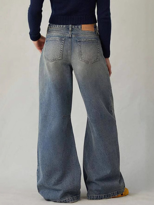 EMMIOL Low-Rise Baggy Boyfriend Jeans