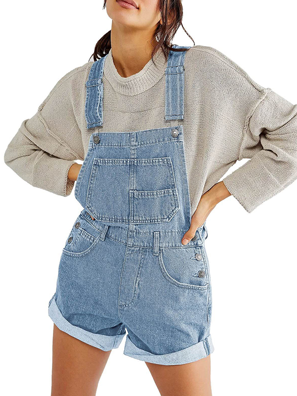 EMMIOL Solid-Color Loose-Fit Multi-Pocket Overall