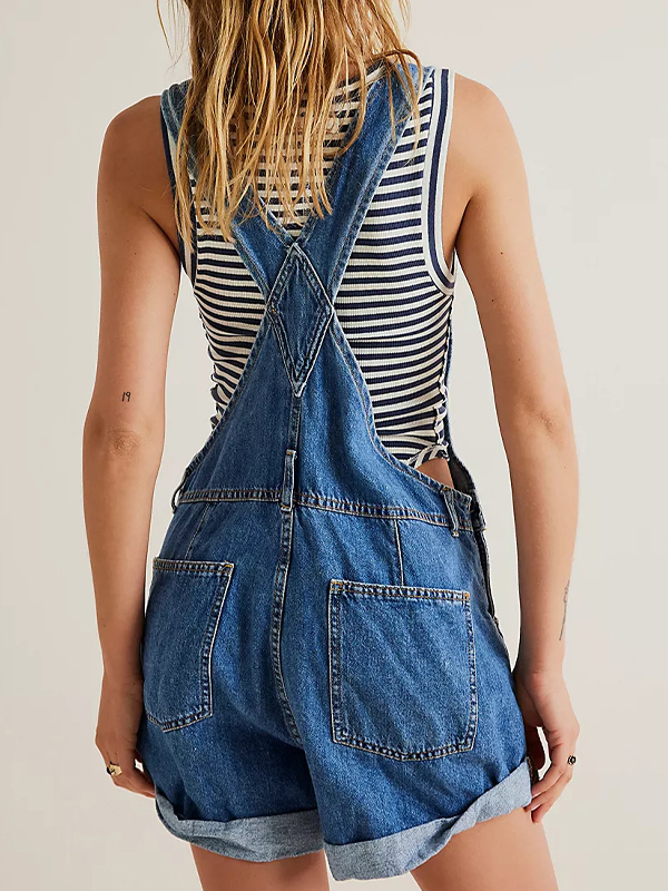 EMMIOL Solid-Color Loose-Fit Multi-Pocket Overall