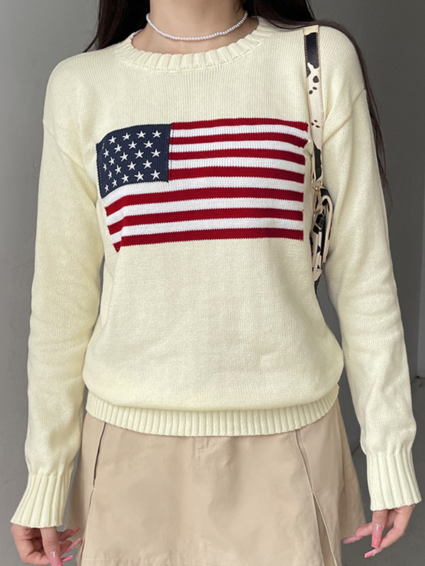 EMMIOL Loose-Fitting Crew Neck Sweaters