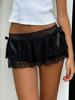 EMMIOL Bow Applique Lace Mini Skirt
