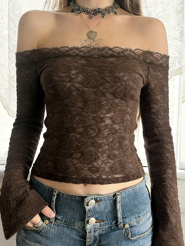 EMMIOL One-Shoulder Bell Sleeves Long Sleeve