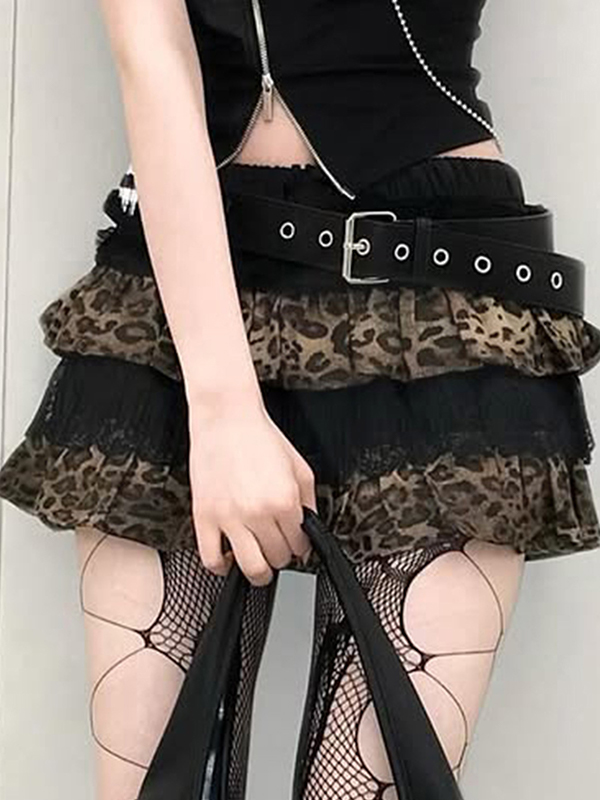 EMMIOL Dark Asian Cyberpunk Mini Skirt