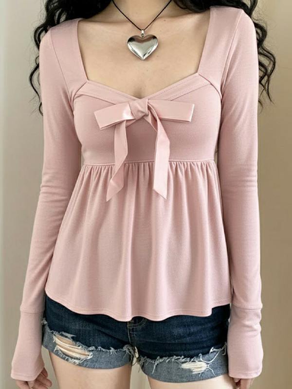 EMMIOL Bow Tie Strap Long Sleeve