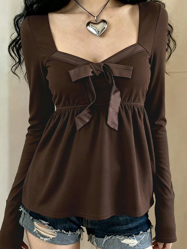 EMMIOL Bow Tie Strap Long Sleeve